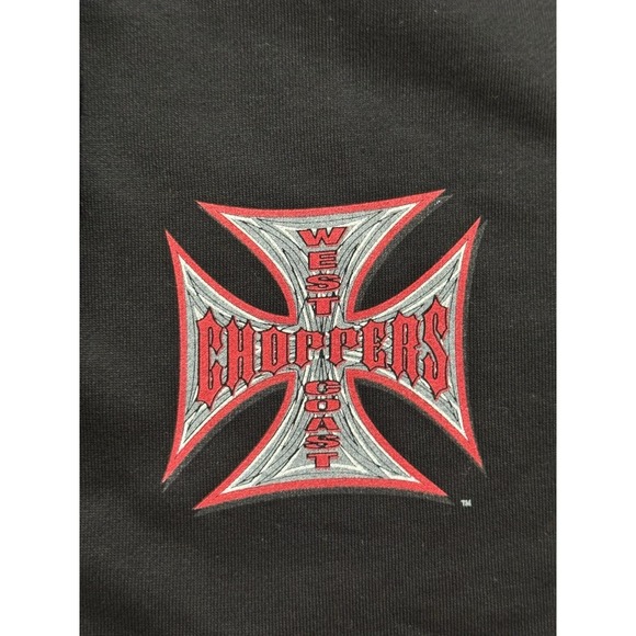 Vintage Y2K West Coast Choppers Black Hoodie‎ Size L - Picture 7 of 9